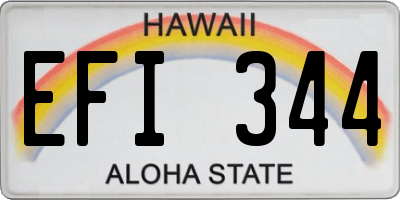 HI license plate EFI344