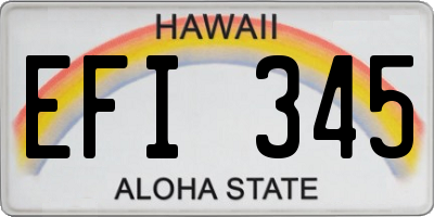 HI license plate EFI345