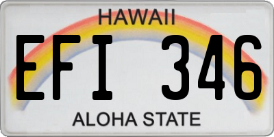 HI license plate EFI346