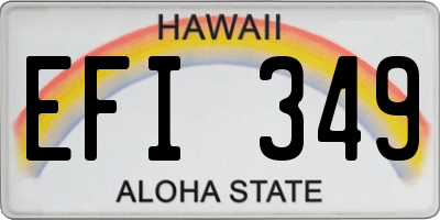 HI license plate EFI349