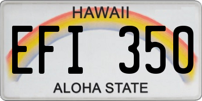 HI license plate EFI350