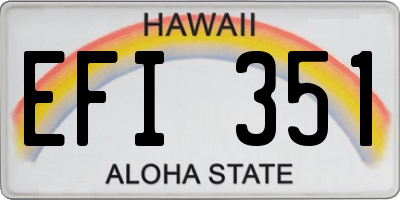 HI license plate EFI351