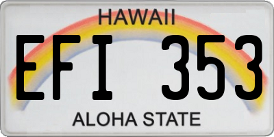 HI license plate EFI353