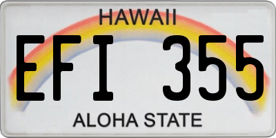 HI license plate EFI355