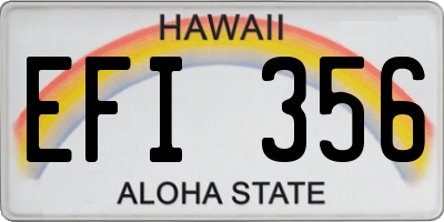 HI license plate EFI356