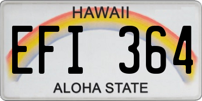 HI license plate EFI364