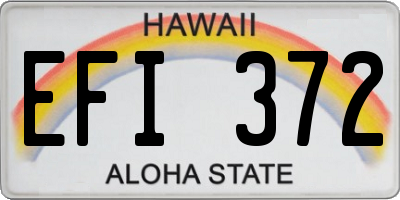 HI license plate EFI372