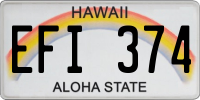 HI license plate EFI374