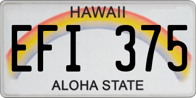 HI license plate EFI375