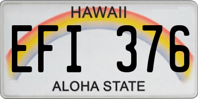 HI license plate EFI376