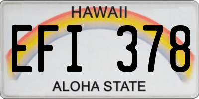 HI license plate EFI378