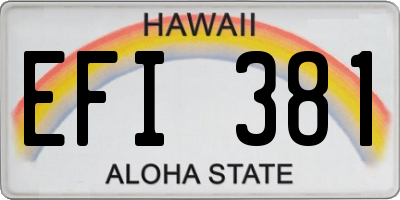 HI license plate EFI381