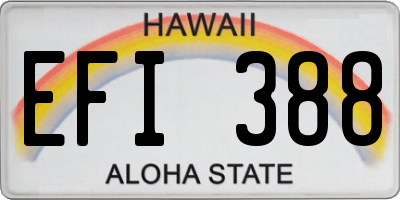 HI license plate EFI388