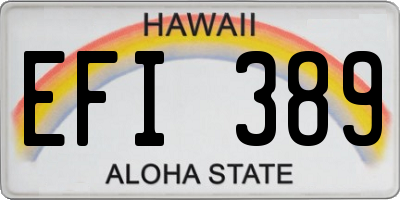 HI license plate EFI389