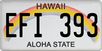 HI license plate EFI393