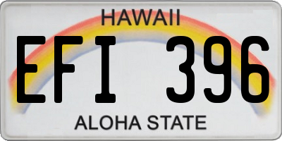 HI license plate EFI396