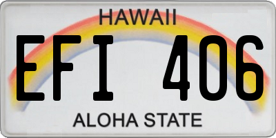 HI license plate EFI406