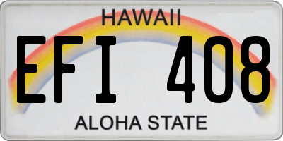 HI license plate EFI408