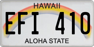 HI license plate EFI410
