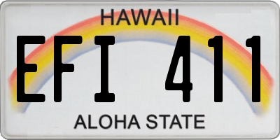 HI license plate EFI411