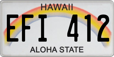 HI license plate EFI412