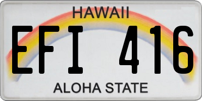 HI license plate EFI416