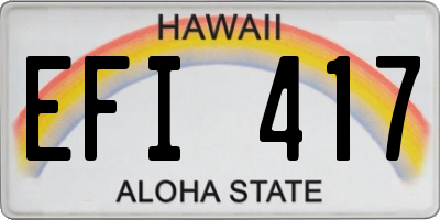 HI license plate EFI417