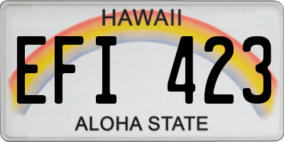 HI license plate EFI423