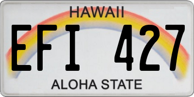 HI license plate EFI427