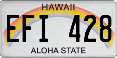 HI license plate EFI428