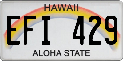 HI license plate EFI429