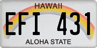 HI license plate EFI431