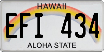 HI license plate EFI434