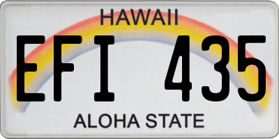 HI license plate EFI435