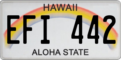 HI license plate EFI442