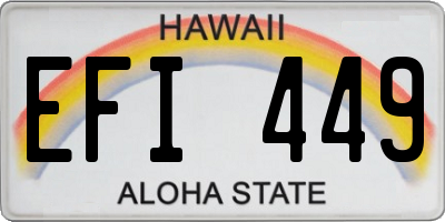 HI license plate EFI449
