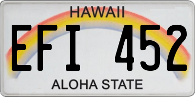 HI license plate EFI452