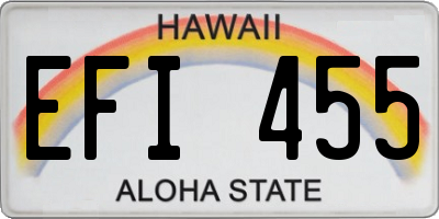 HI license plate EFI455