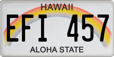 HI license plate EFI457