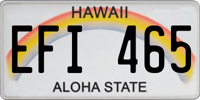 HI license plate EFI465
