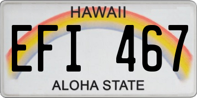 HI license plate EFI467