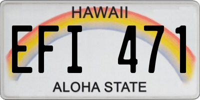 HI license plate EFI471