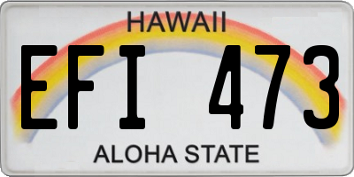 HI license plate EFI473