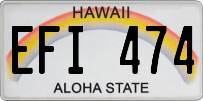 HI license plate EFI474