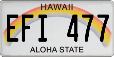 HI license plate EFI477