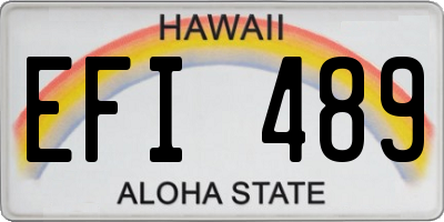 HI license plate EFI489