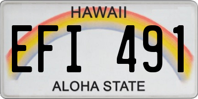 HI license plate EFI491