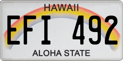HI license plate EFI492