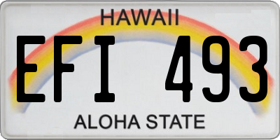 HI license plate EFI493