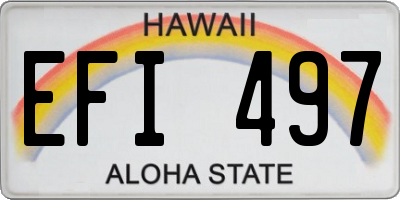 HI license plate EFI497